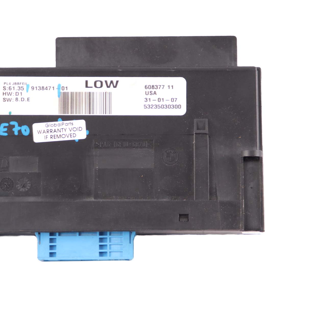 Body Control Modul BMW X5 E70 ECU Anschlussdose LOW PL4 JBBFEII 2 9138471