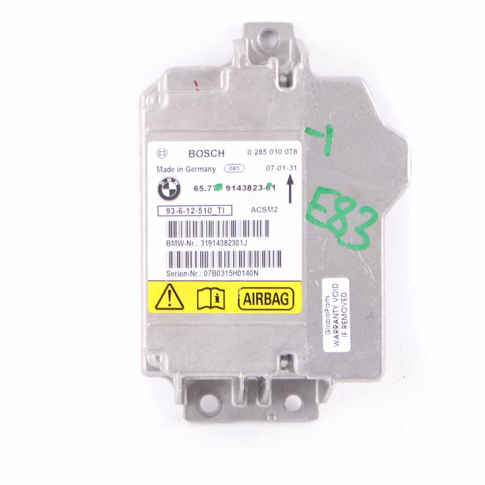 BMW E88 E93 LCI ECU Steuergerät Modul Airbag Sicherheit 9143823