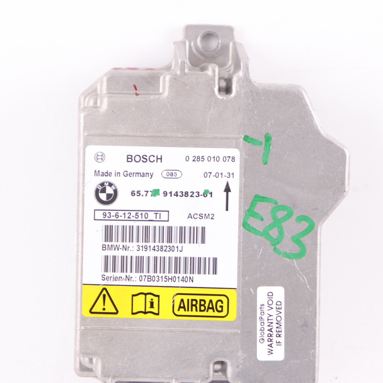 BMW E88 E93 LCI ECU Steuergerät Modul Airbag Sicherheit 9143823