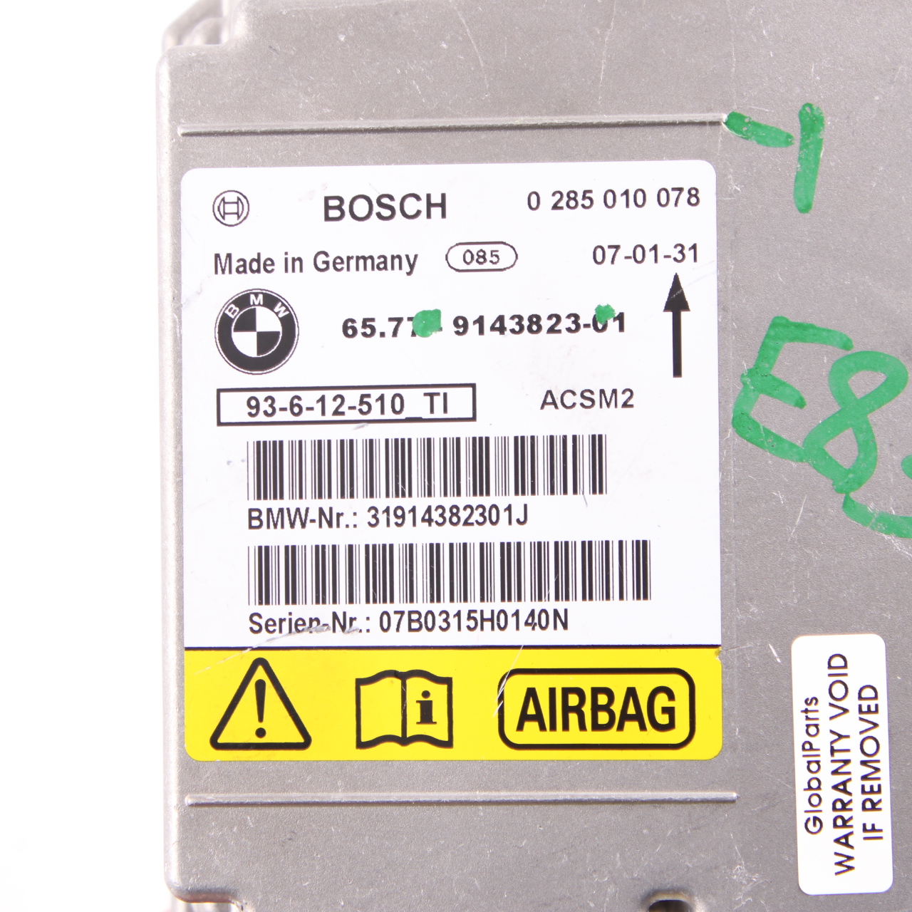 BMW E88 E93 LCI ECU Steuergerät Modul Airbag Sicherheit 9143823