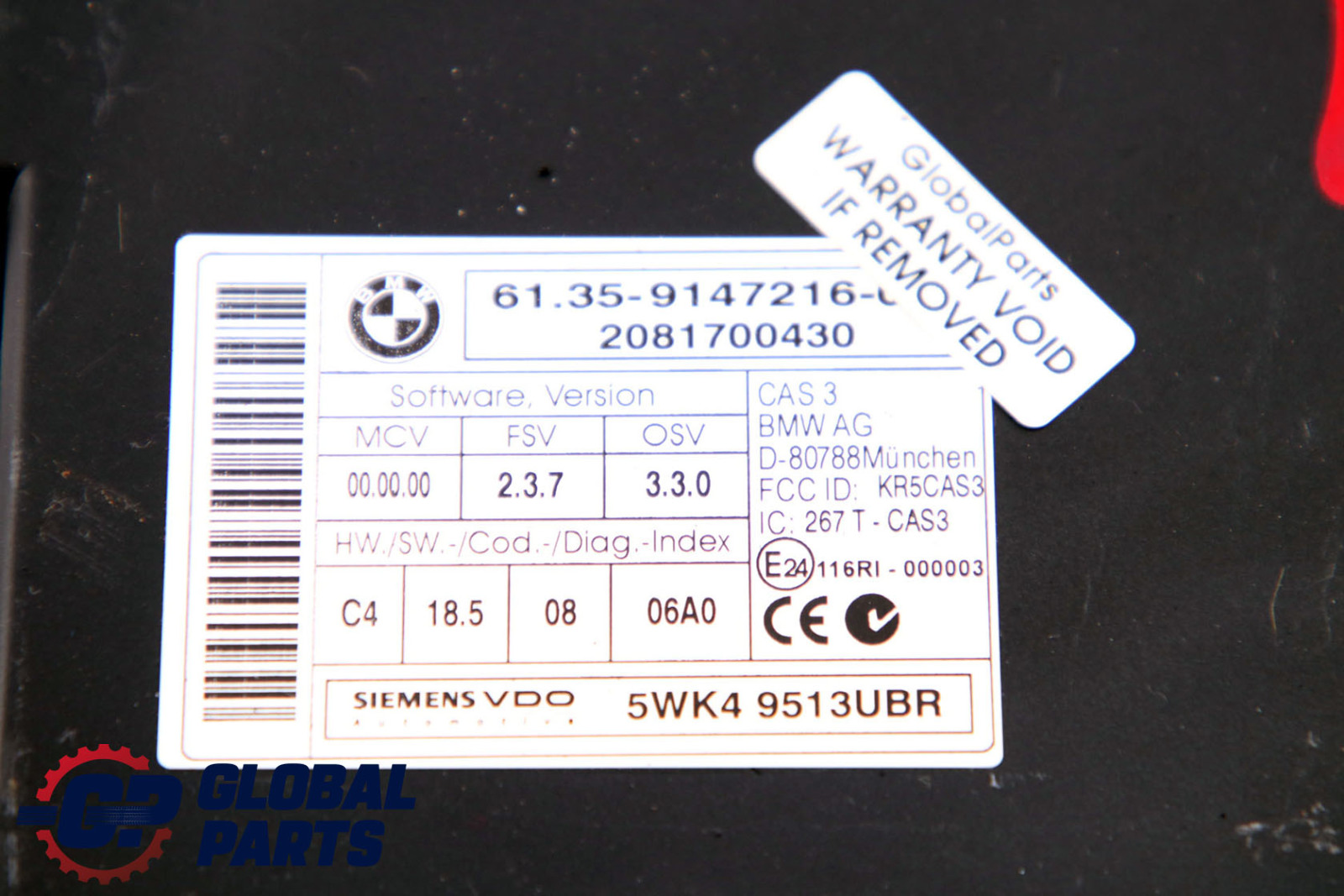 BMW 1 3 5 er E60 E87 E90 CAS 3 ECU Steuergerät Schlüssel-Lese-Modul 9147216