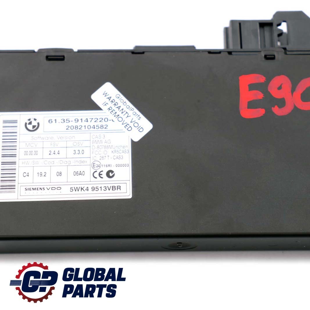 BMW E60 E81 E87 E90 E91 E92 ECU Schlüssel Lesemodul Steuergerät 9147220 CAS 3