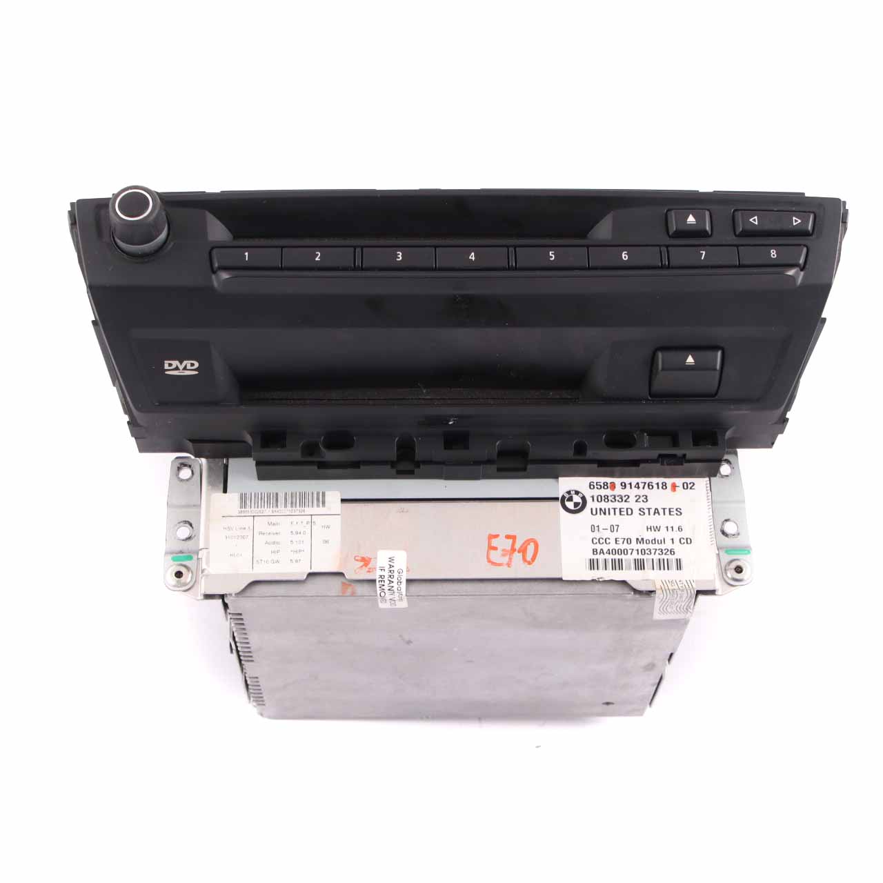 BMW X5 E70 Navigationssystem CCC CD Spieler Sat Nav Hauptgerät 9147618