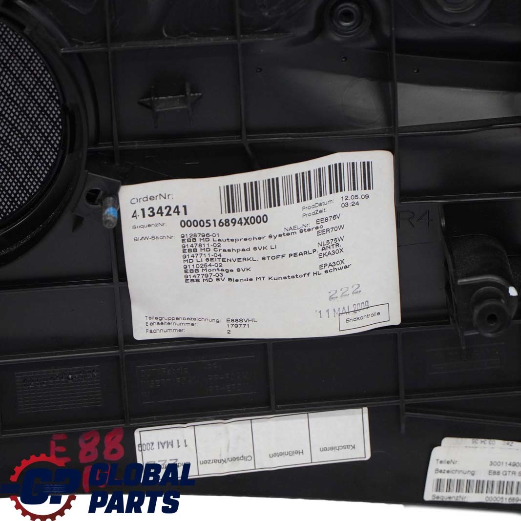 BMW 1 E88 Cabrio Seitenverkleidung Hinten Links Stoff Pearlpoint Anthrazit