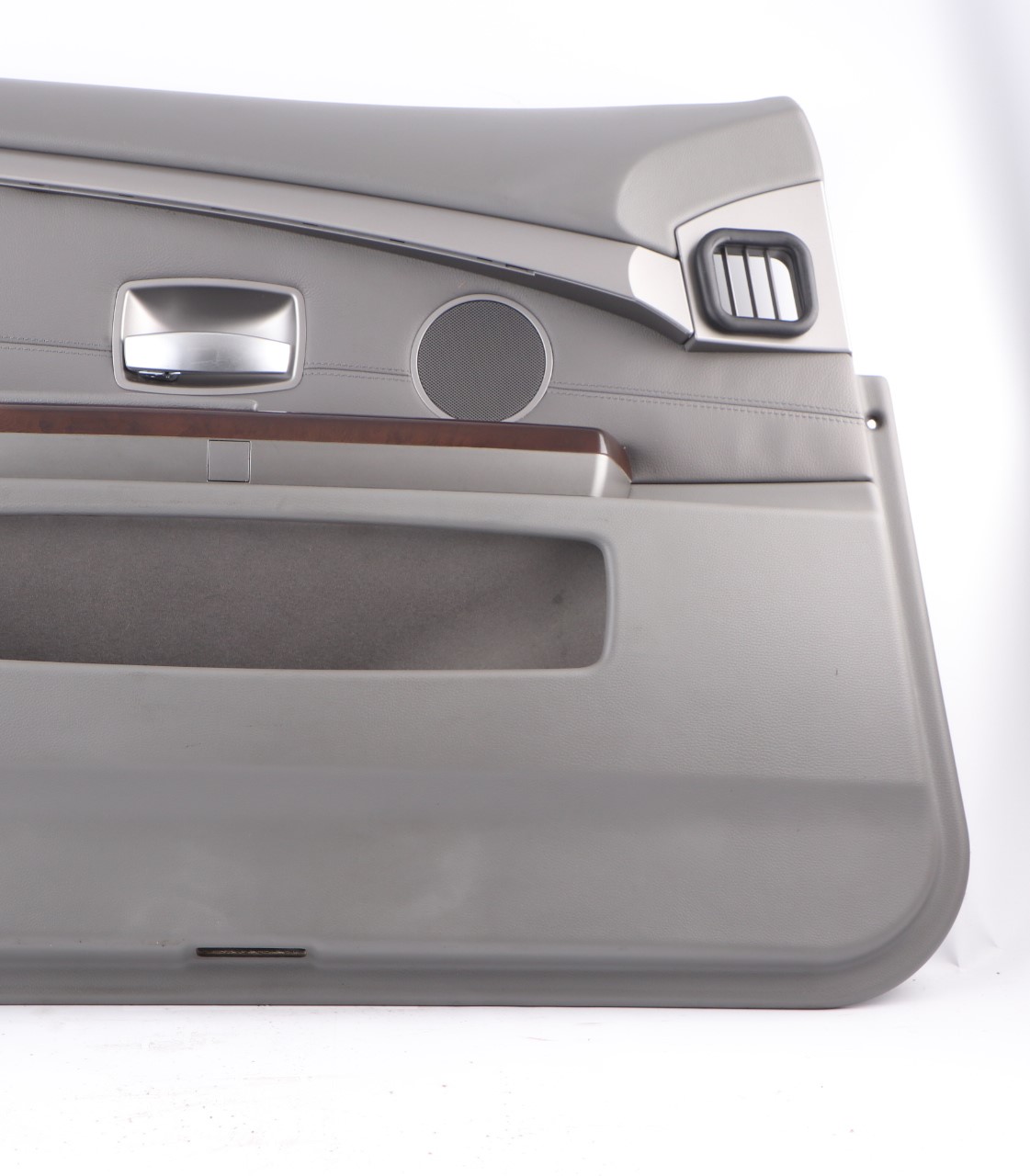 BMW E65 E66 Boczek Panel Drzwi Przód Lewy Skórzany Flanell Szary 9154459