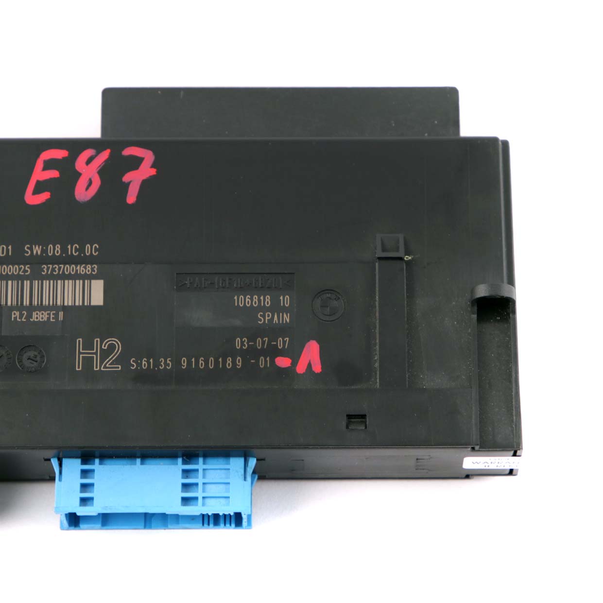 BMW 1 er E87 ECU Karosseriesteuergerät Junction Box H2 PL2 JBBFE II 9160189