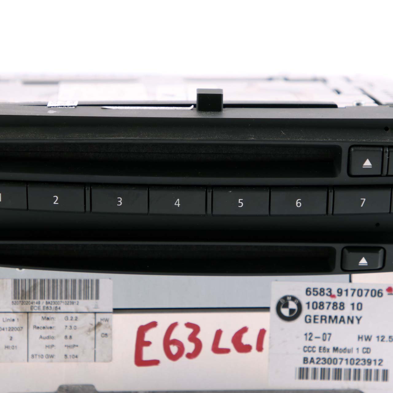 BMW 6 E63 LCI CCC DVD-Sat-Navigationsgerät CD-Spieler Kopfeinheit 9170706