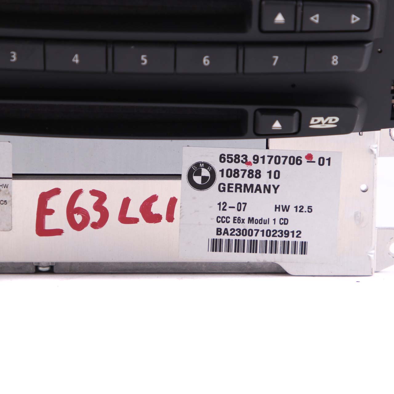 BMW 6 E63 LCI CCC DVD-Sat-Navigationsgerät CD-Spieler Kopfeinheit 9170706