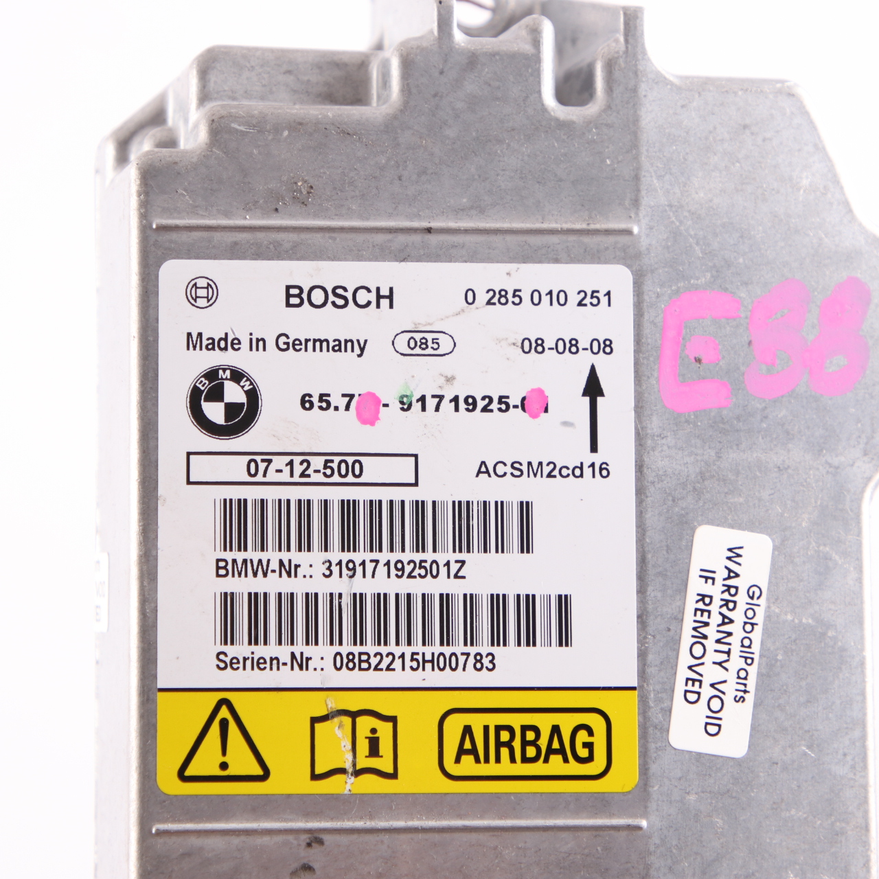 BMW E88 Steuergerät Airbag Modul ECU 9171925