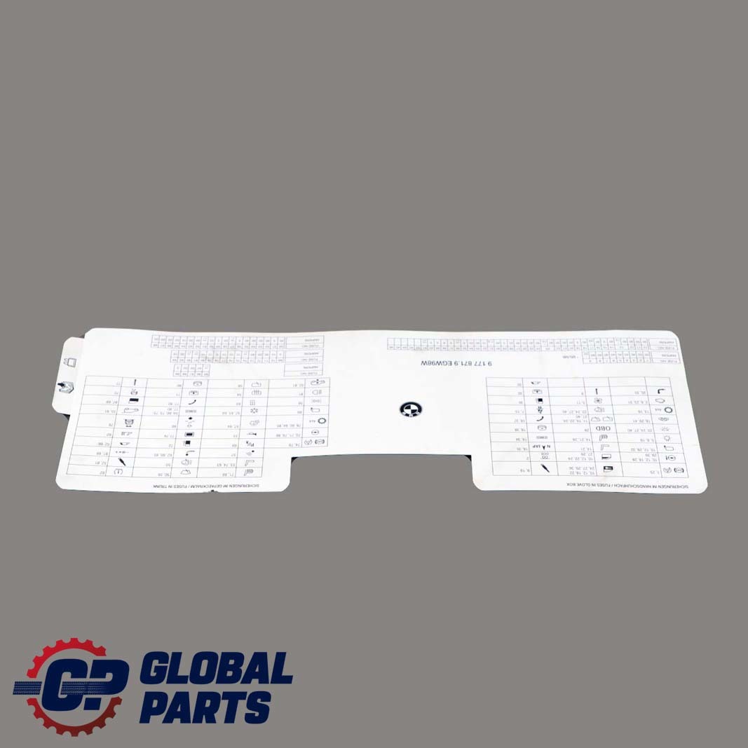 BMW E60 LCI E61 Karte Sicherungskasten Gruppierung Diagramm Karte 9156547