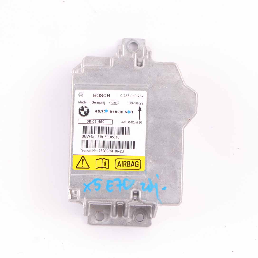 BMW X5 E70 X6 E71 Safety Control Unit Air Module Bag ECU Bosch 9189905