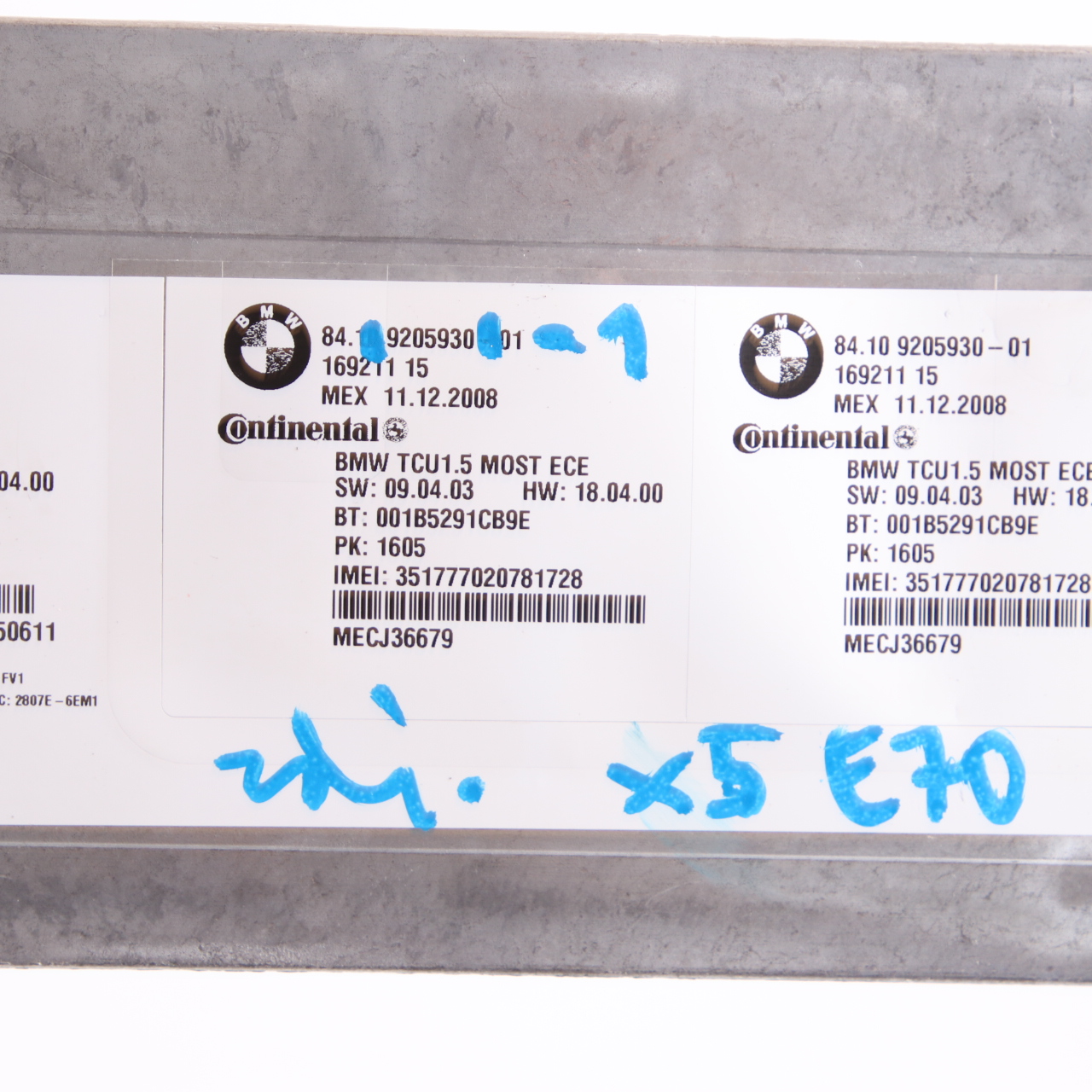 BMW X5 E70 Telematik Bluetooth Steuergerät Modul ECU Continental 9205930