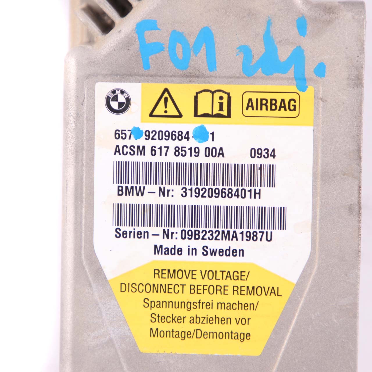 BMW F01 F02 F04 F07 ECU ICM Steuergerät Air Module Bag 9209684