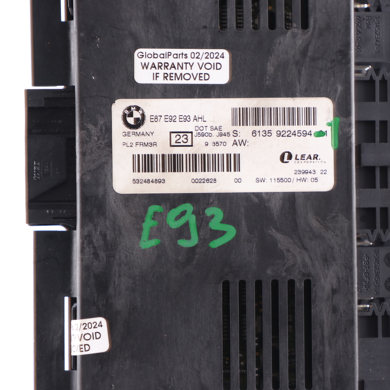 BMW E93 Fußraum ECU Lichtsteuergerät Modul FRM3R PL2 Lear 9224594