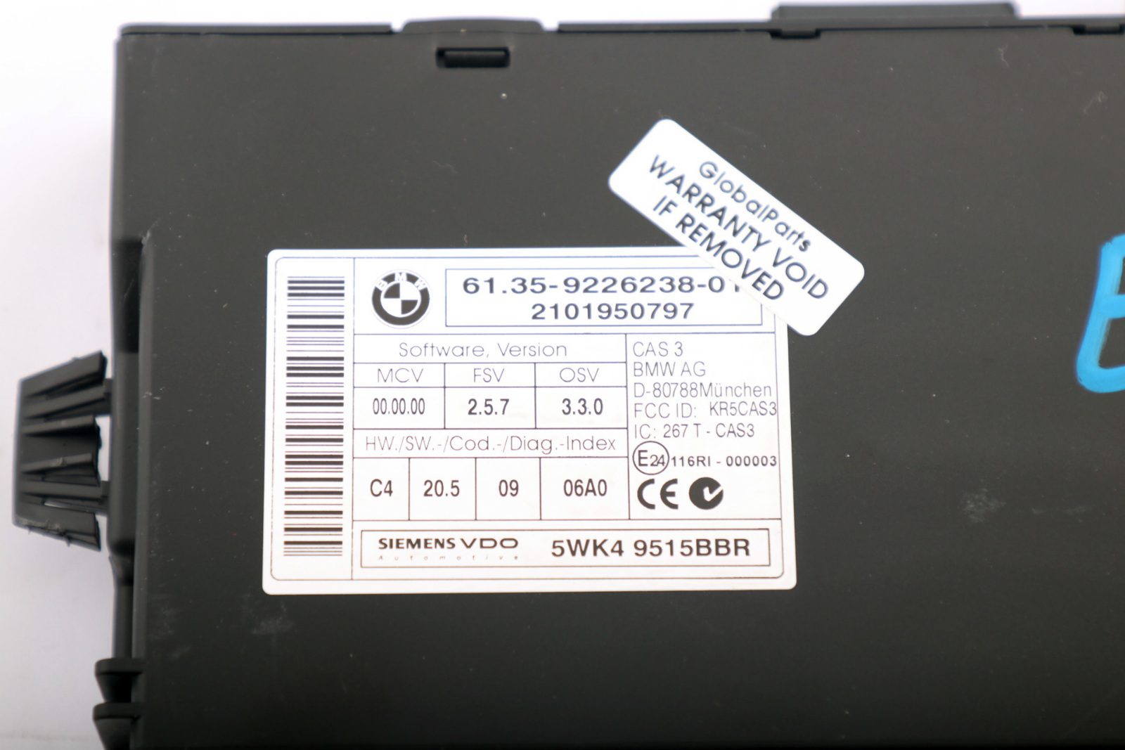 BMW 1 3 5 er E60 E87 E90 CAS 3 ECU Steuergerät 9395657 9226238