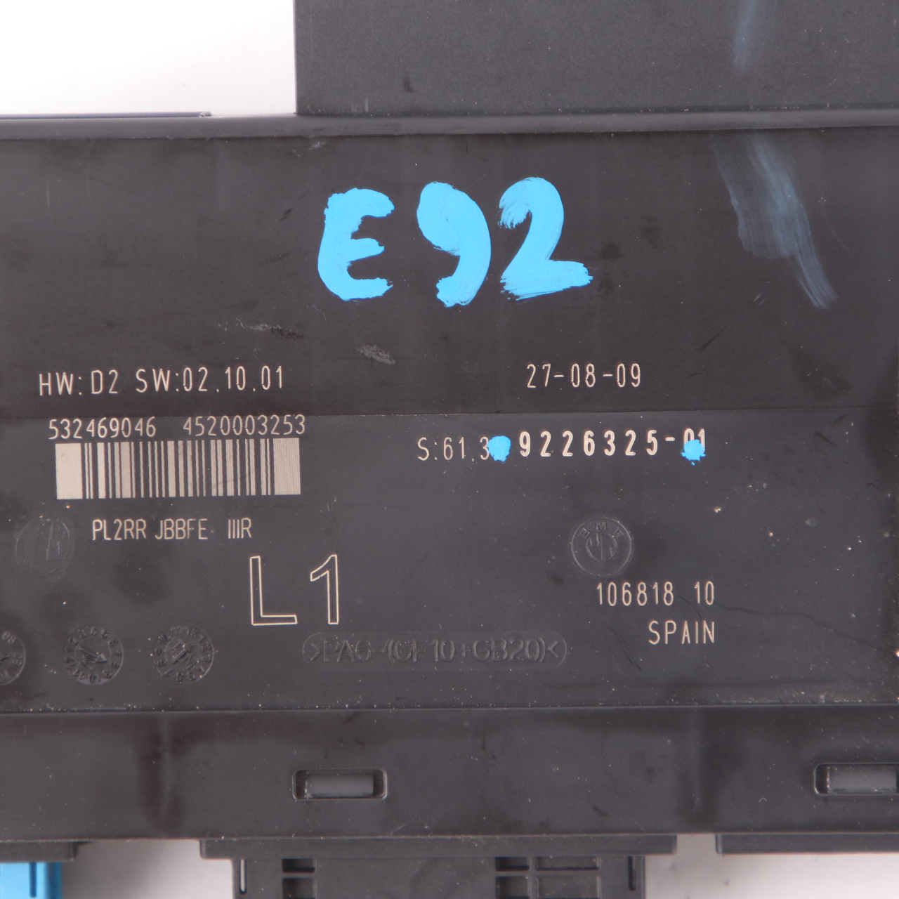 BMW E82 ECU Steuergerät Junction Box L1 PL2RR JBBFE IIIR 9226325