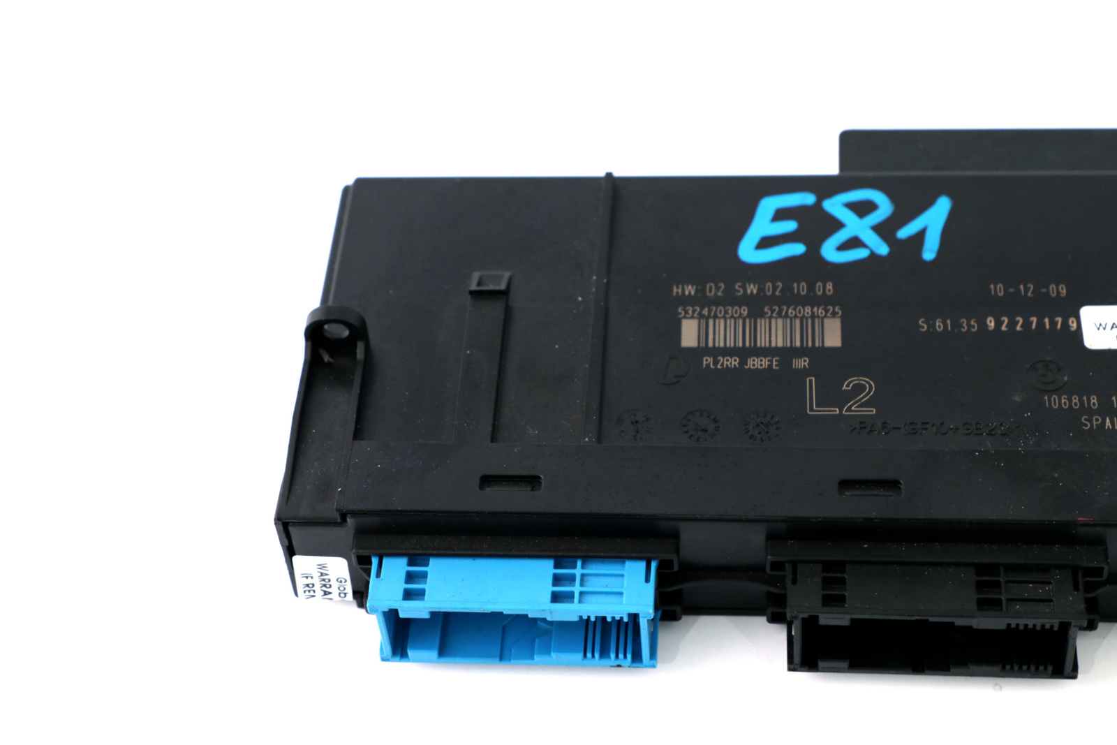 BMW E81 Karosseriesteuergerät ECU L2 PL2RR JBBFE IIIR Anschlussdose 922717