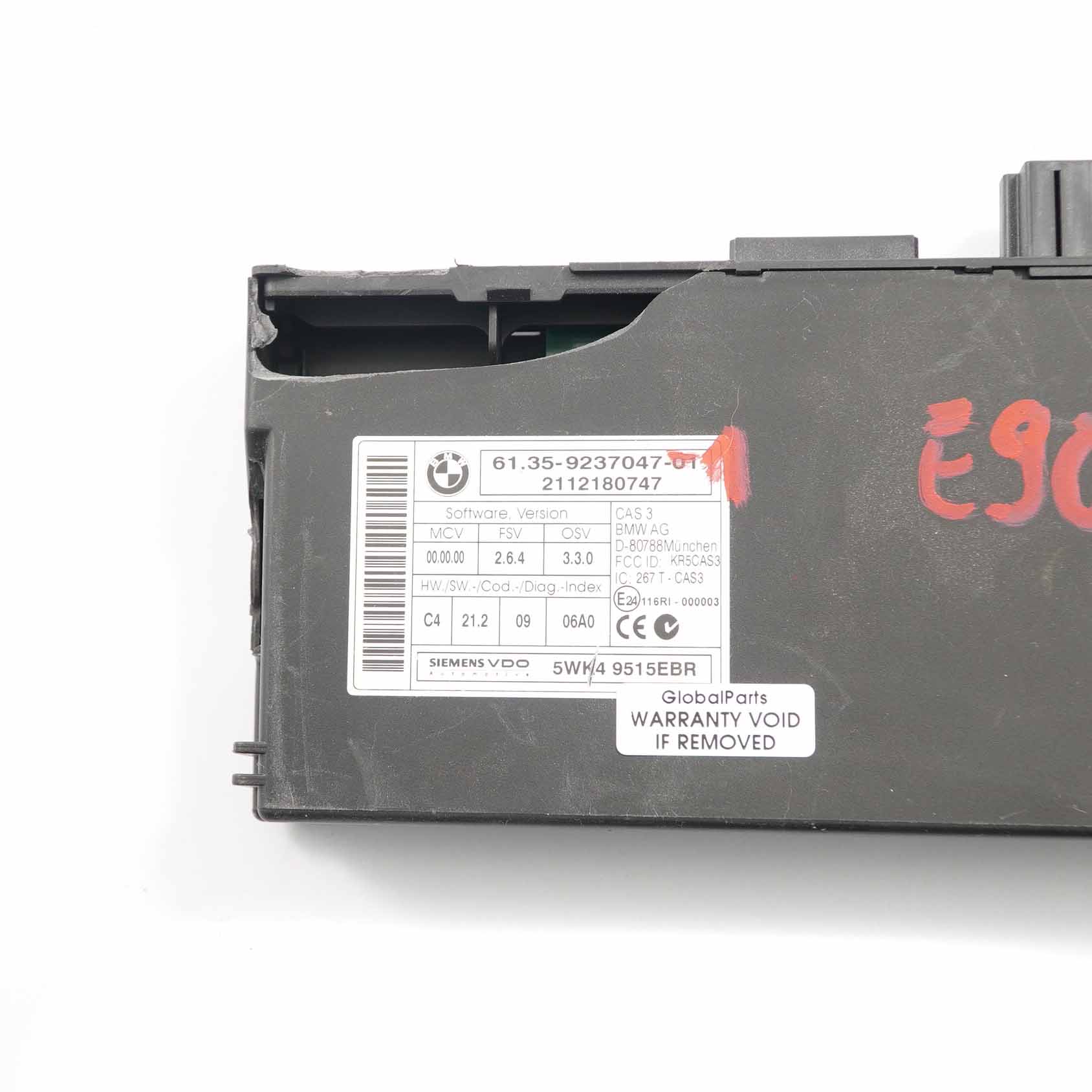 BMW 1 3 5 Reihe E60 E87 E90 CAS 3 ECU Steuergerät Schlüssellesemodul 9237047