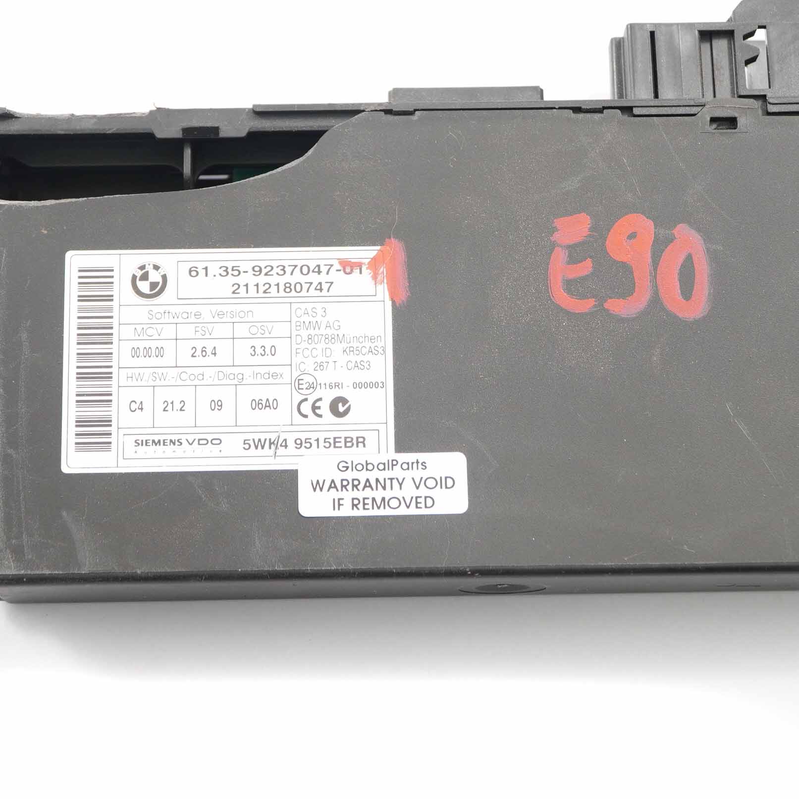 BMW 1 3 5 Reihe E60 E87 E90 CAS 3 ECU Steuergerät Schlüssellesemodul 9237047