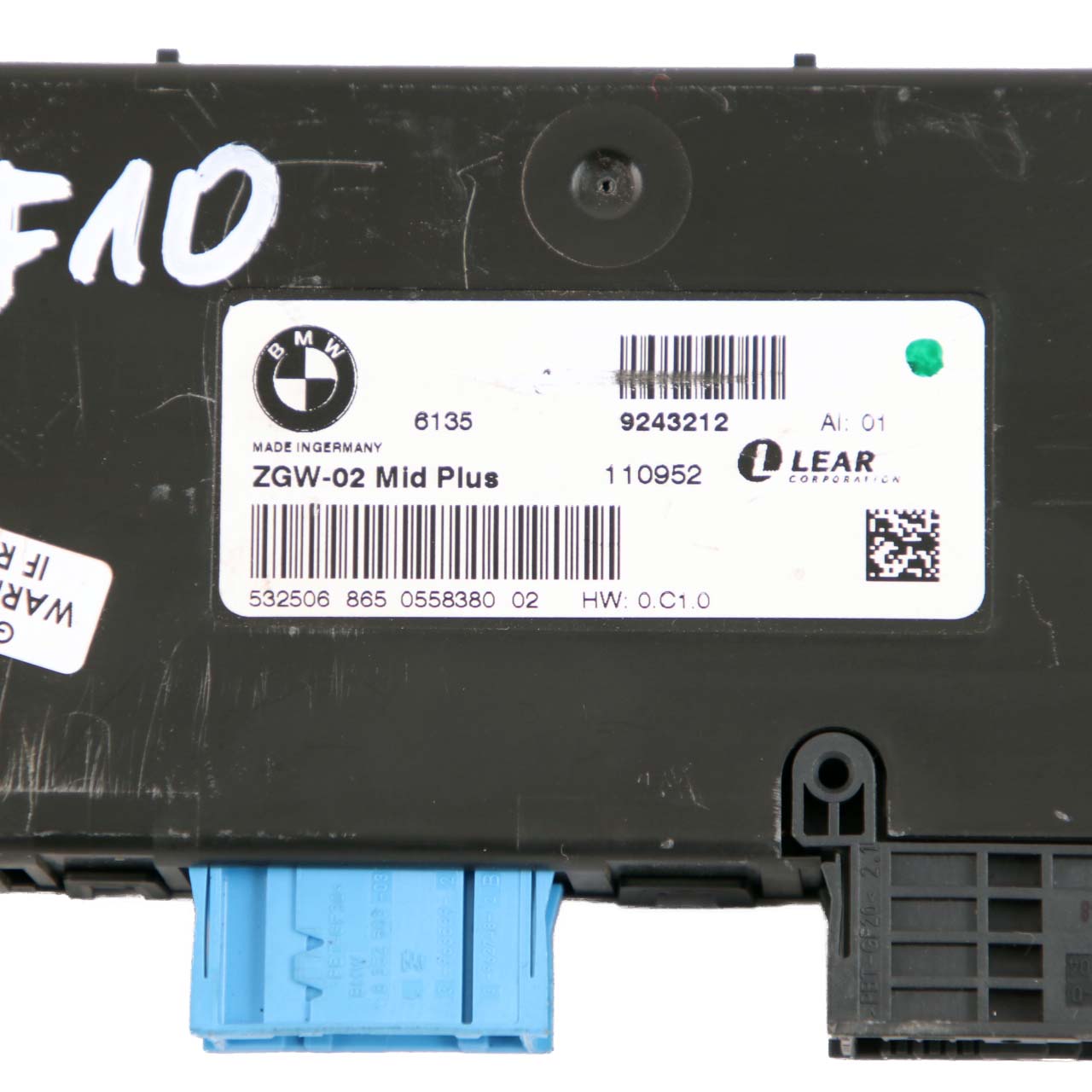 BMW 5 Series F10 Light Module Control Unit ECU Lear ZGW-02 Mid Plus 9243212