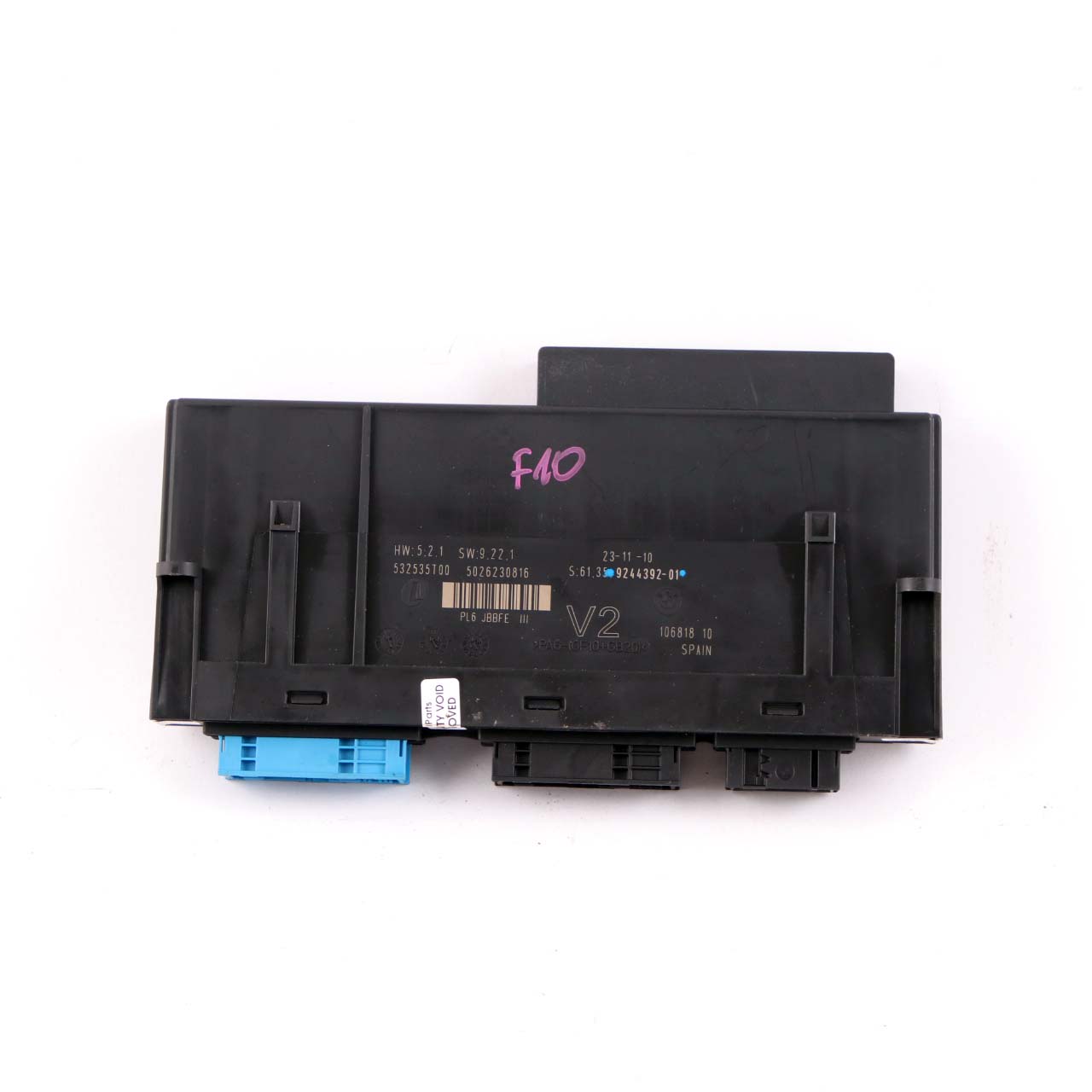 BMW F10 ECU Body Control Modul V2 PL6 JBBFE III Anschlussdose 9244392