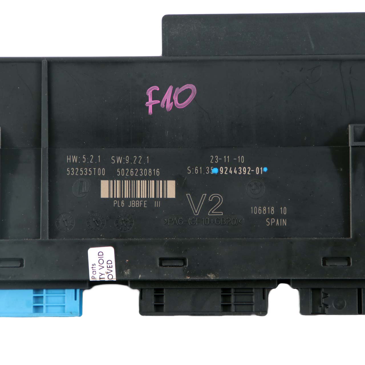 BMW F10 ECU Body Control Modul V2 PL6 JBBFE III Anschlussdose 9244392