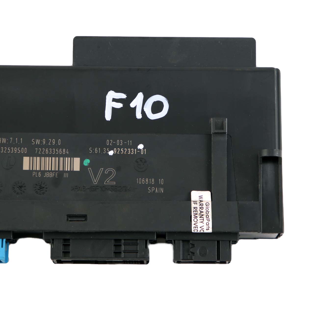 BMW F10 ECU Body Control Module Junction Box V2 PL6 JBBFE III 9252331