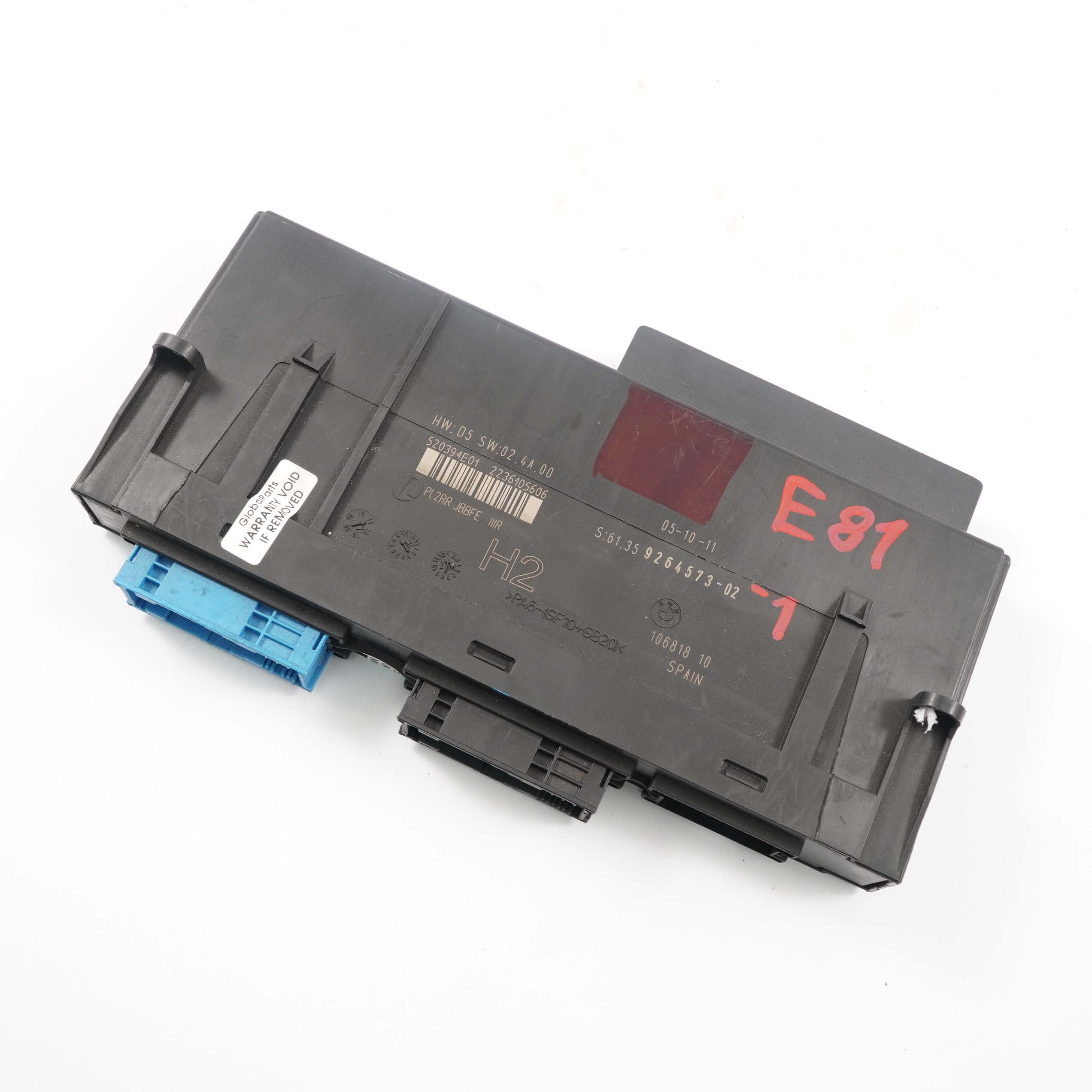 BMW E81 ECU Body Control Module Anschlussdose H2 PL2 RR JBBFE 9264573