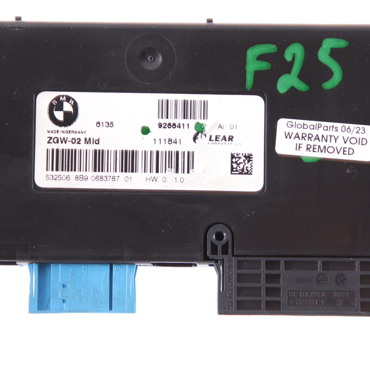 BMW X3 F25 Central Gateway Module Control Unit Lear ZGW-02 MID 9266411