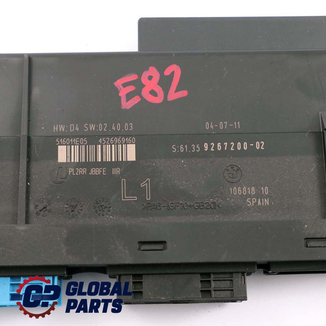 BMW 1 er E82 ECU Body Control Module L1 Steuergerät  PL2RR JBBFE 9267200