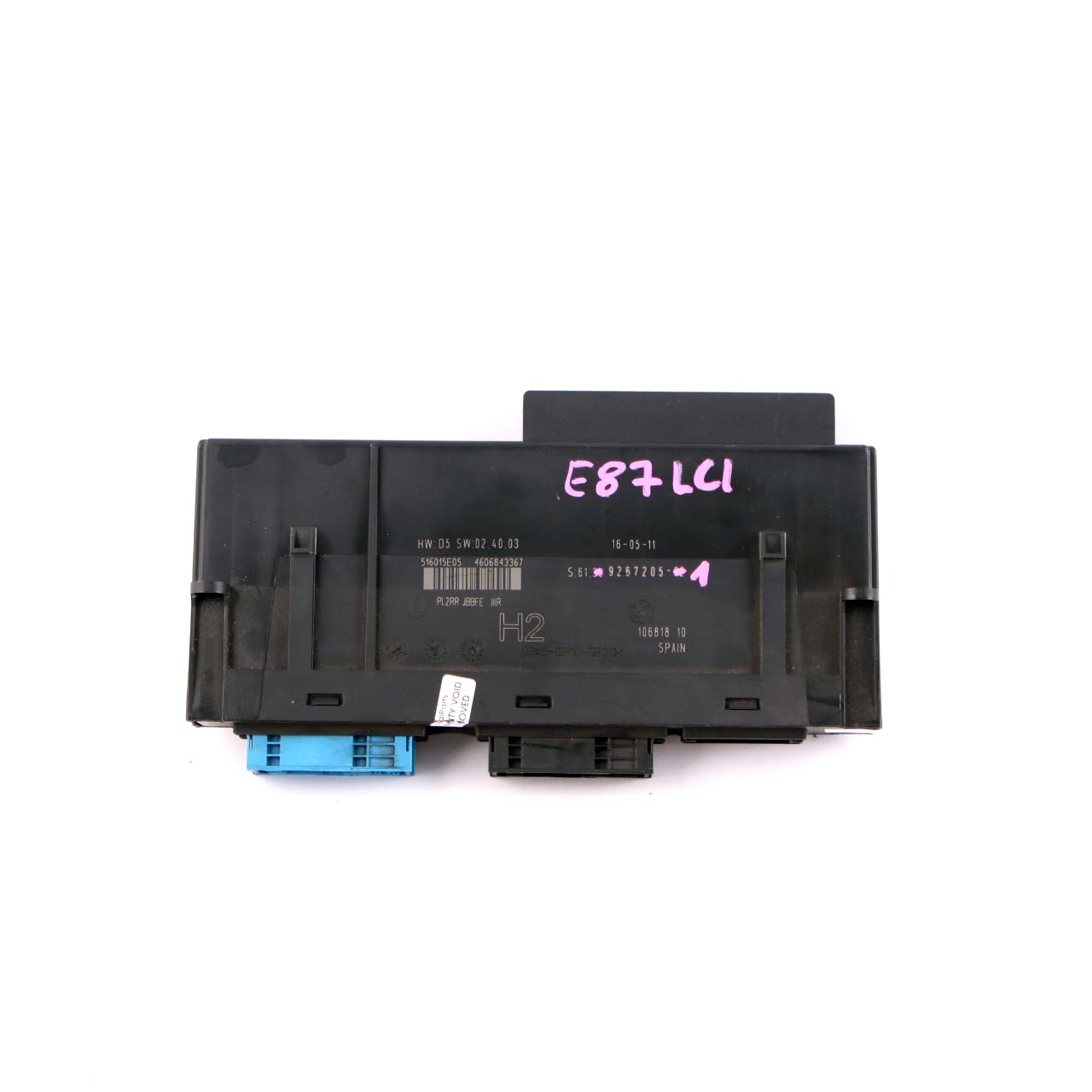 BMW E87 LCI ECU Body Control Modul Anschlussdose H2 PL2RR JBBFE IIIR 9267205