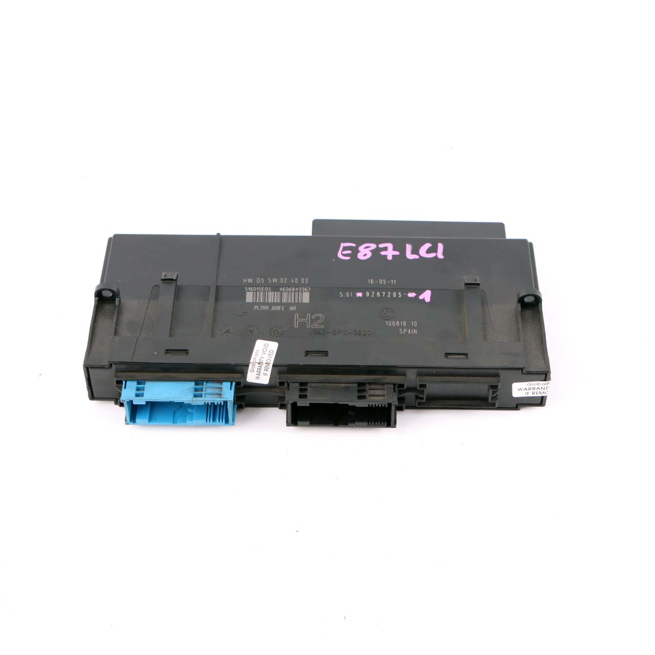 BMW E87 LCI ECU Body Control Modul Anschlussdose H2 PL2RR JBBFE IIIR 9267205