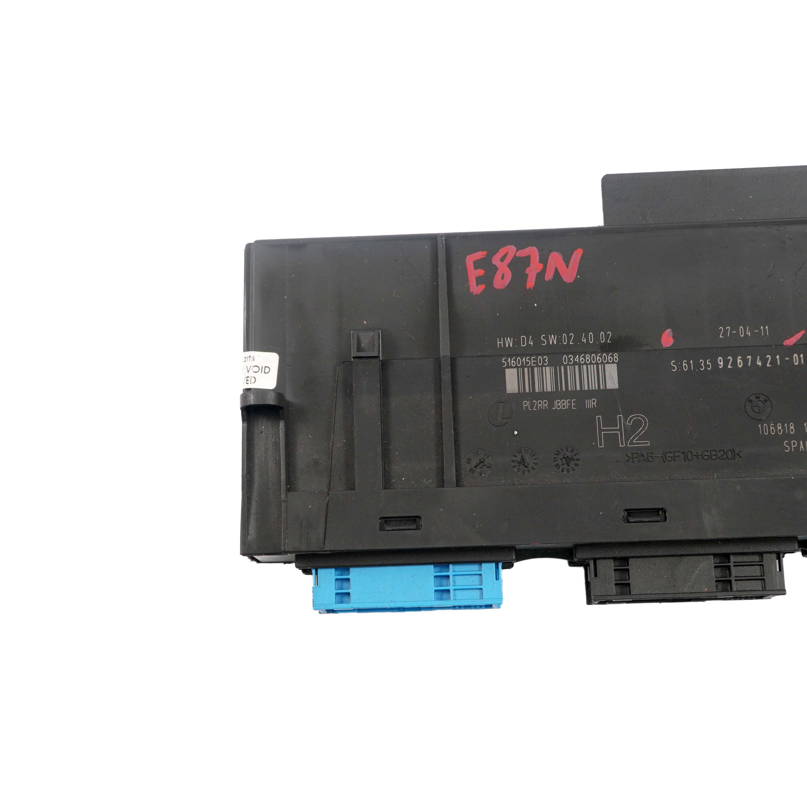 BMW E87 LCI ECU Body Control Module Anschlussdose PL2RR JBBFE IIIR 9364819