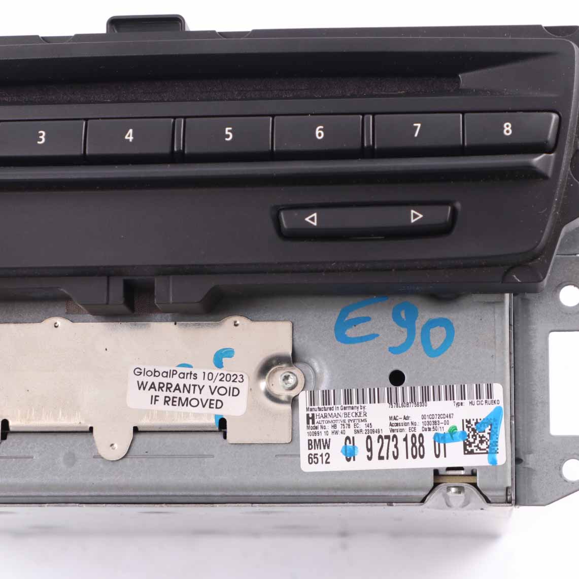 Navigation Head Unit BMW E81 E87 E90 LCI Auto Computer Sat Nav CIC 9273188