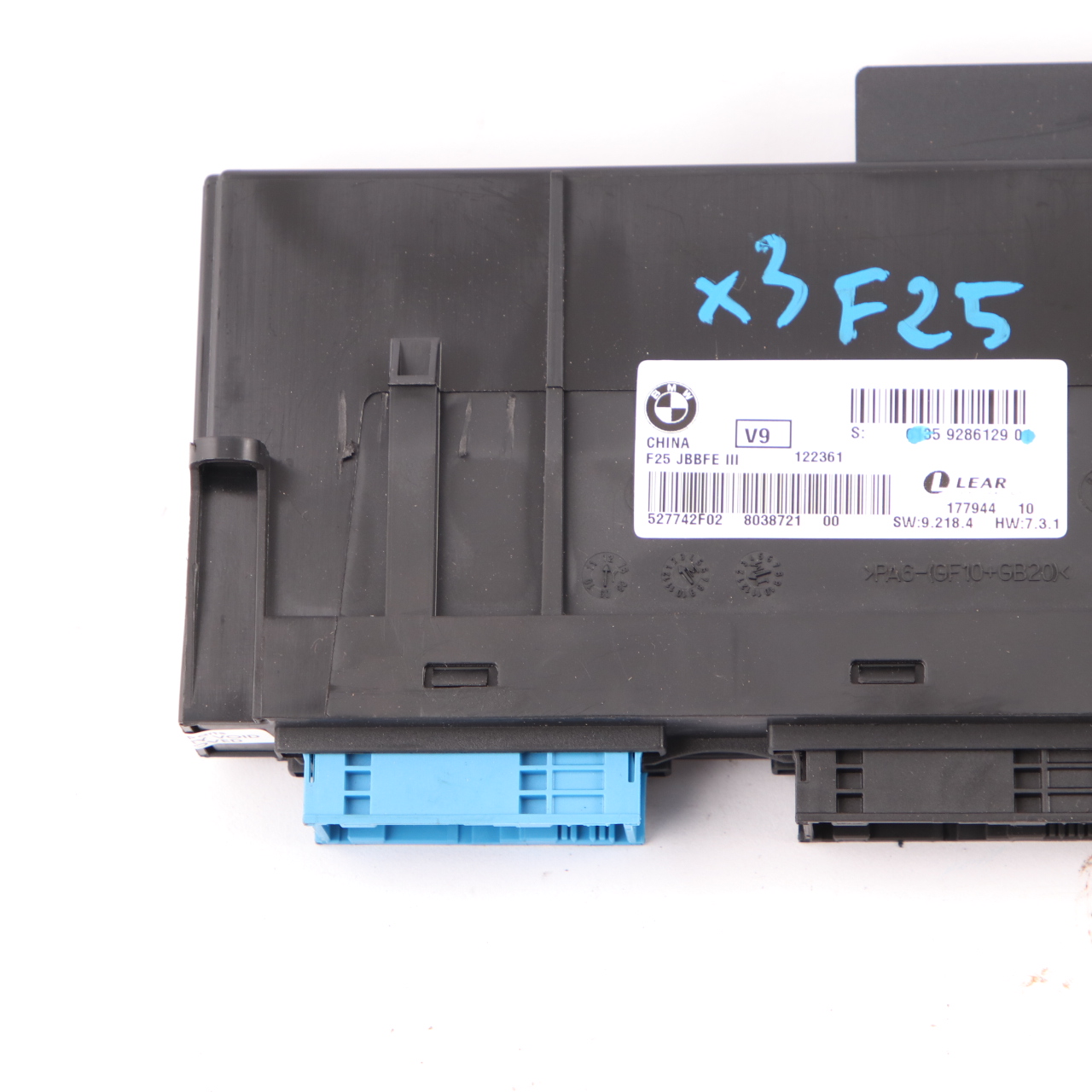 BMW X3 F25 Karosseriesteuermodul ECU Anschlussdose JBBFE III V9 9286129