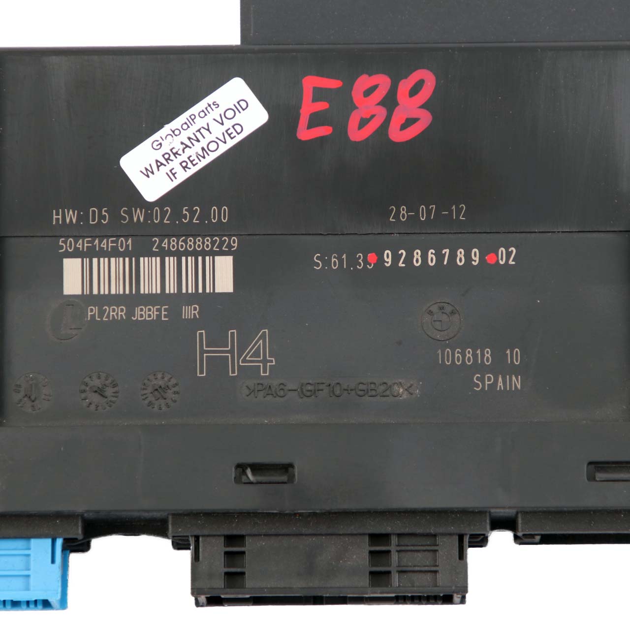 BMW E88 ECU Karosseriesteuergerät Modul H4 Junction Box PL2RR JBBFE 9286789