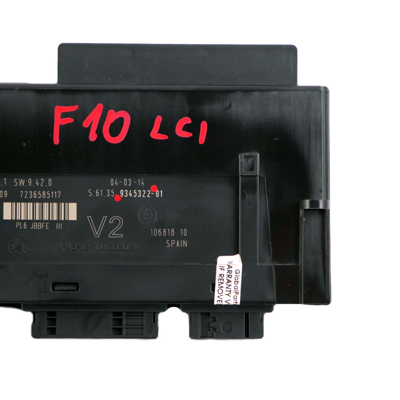 BMW 5 F10 LCI ECU Anschlusskasten des Karosseriesteuermoduls V2 PL6 JBBFE III