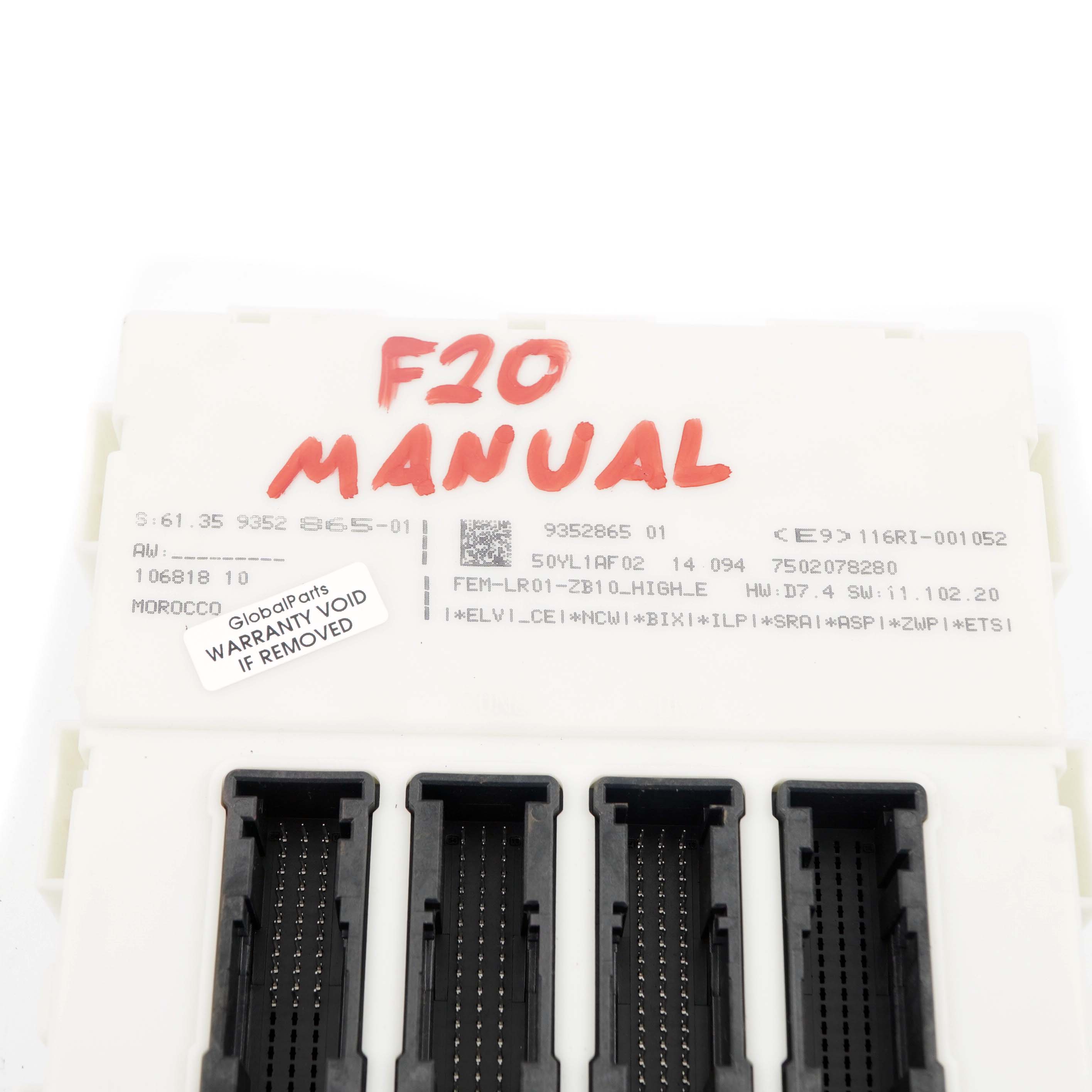 BMW F20 F21 F22 F30 F31 F32 F36 Steuergerät ECU FEM Modul 9352865 Schaltgetriebe