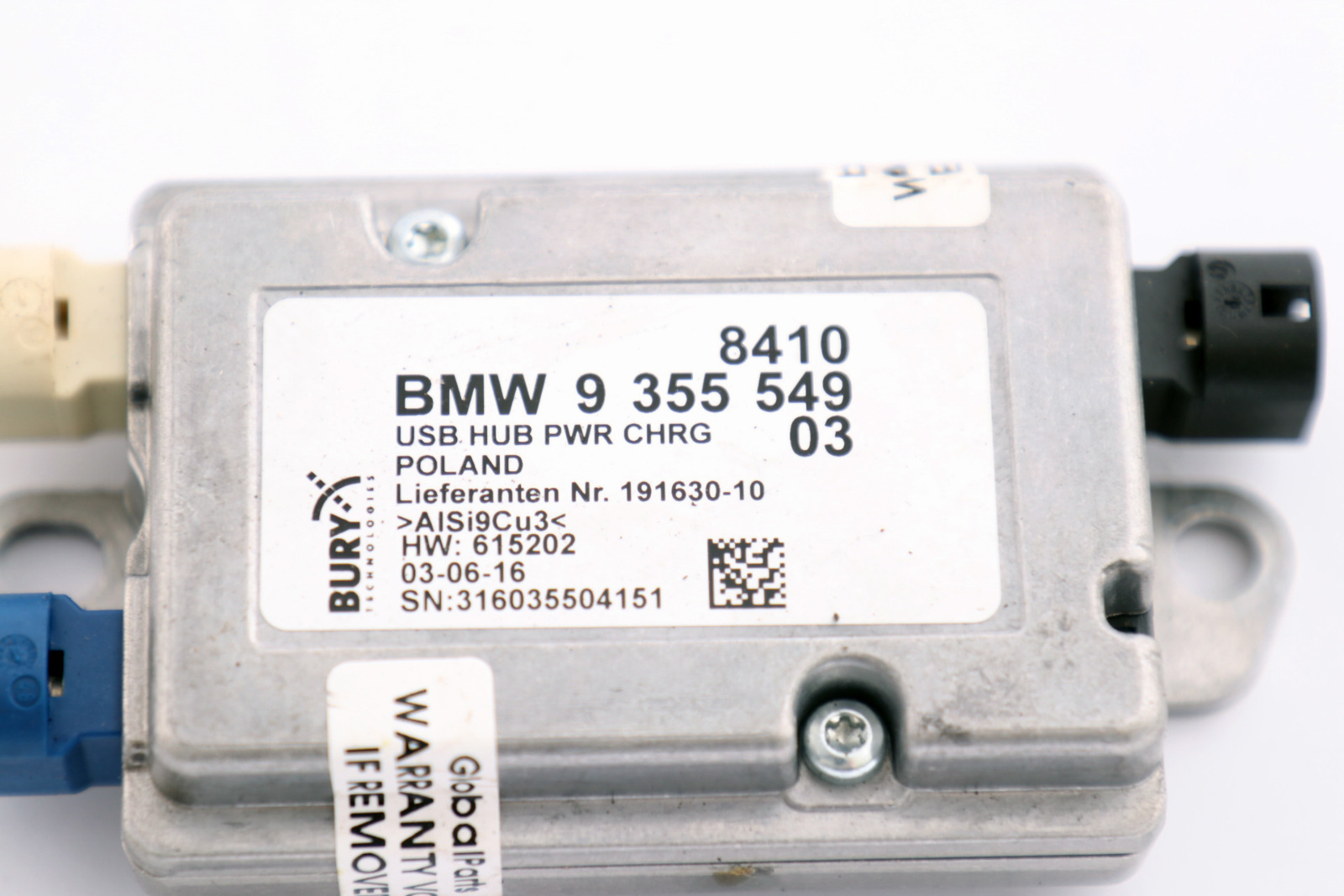 BMW 1 2 3 4 er F20 F22 F21 F30 F32 LCI ECU USB Hub 9355549