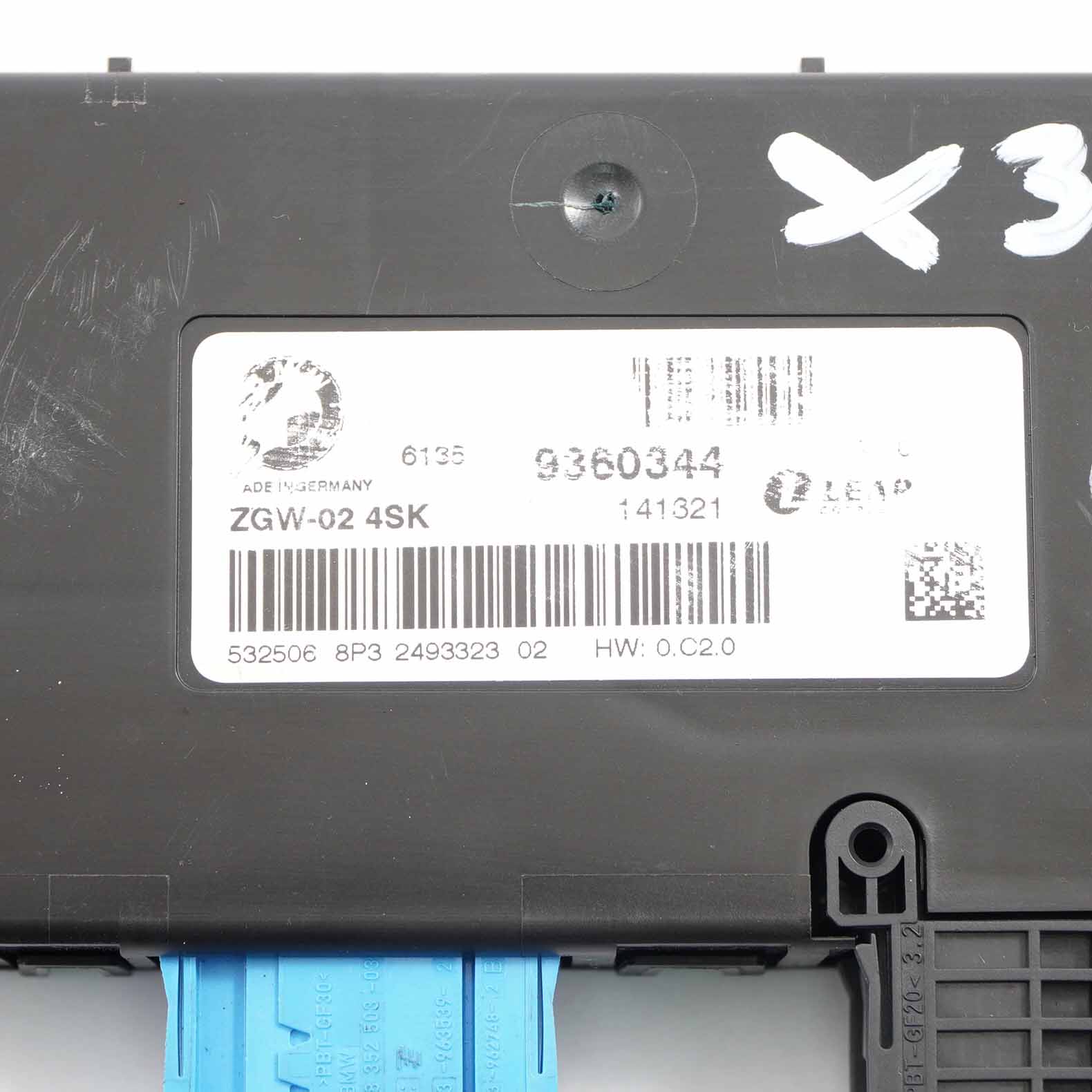 BMW X3 F25 Zentrales Gateway Modul Steuergerät Lear ZGW-02 4SK 9360344