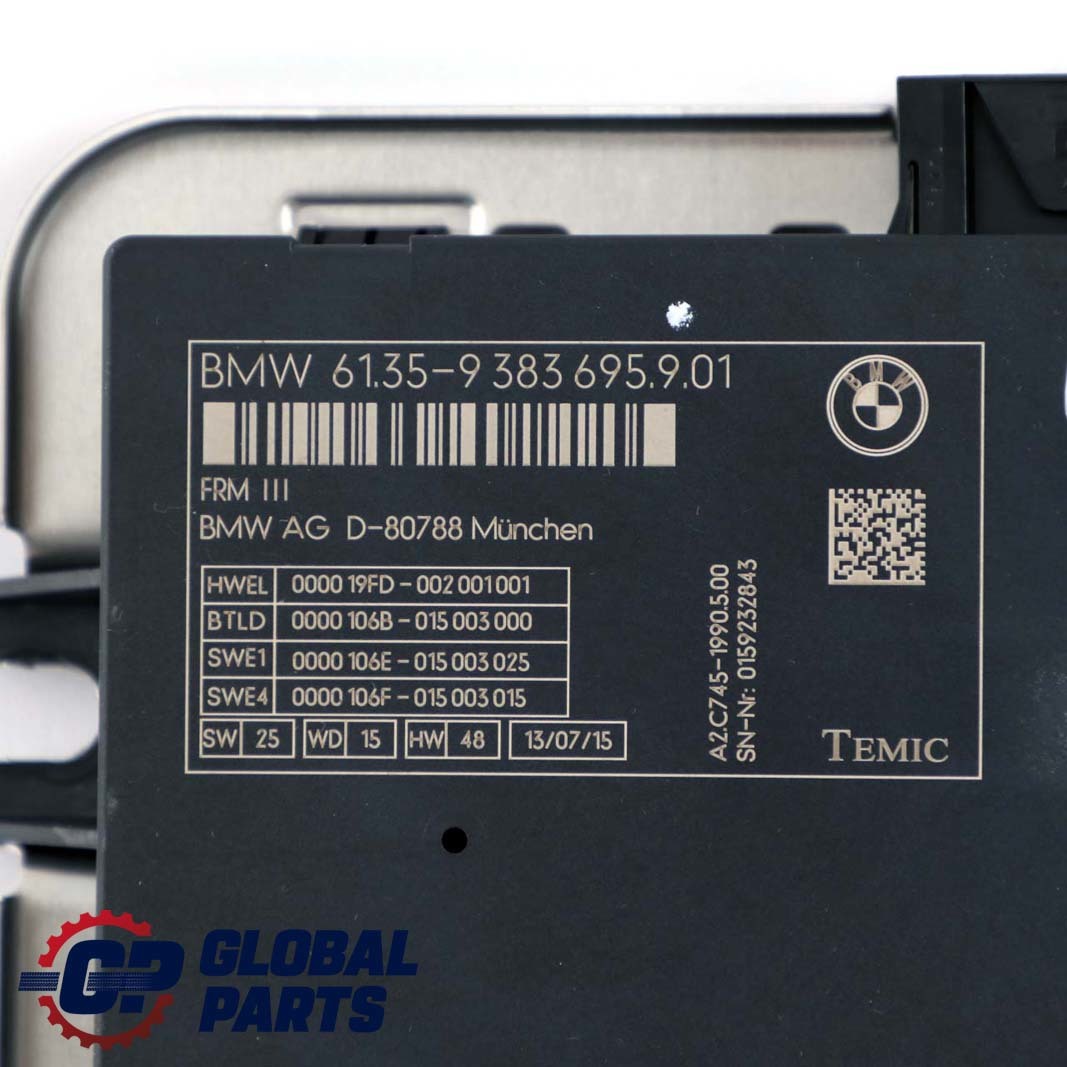 BMW F10 Fußraummodul Steuereinheit ECU FRM III TEMIC 9383695