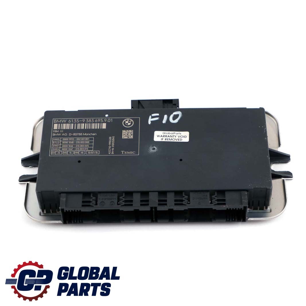 BMW F10 Fußraummodul Steuereinheit ECU FRM III TEMIC 9383695