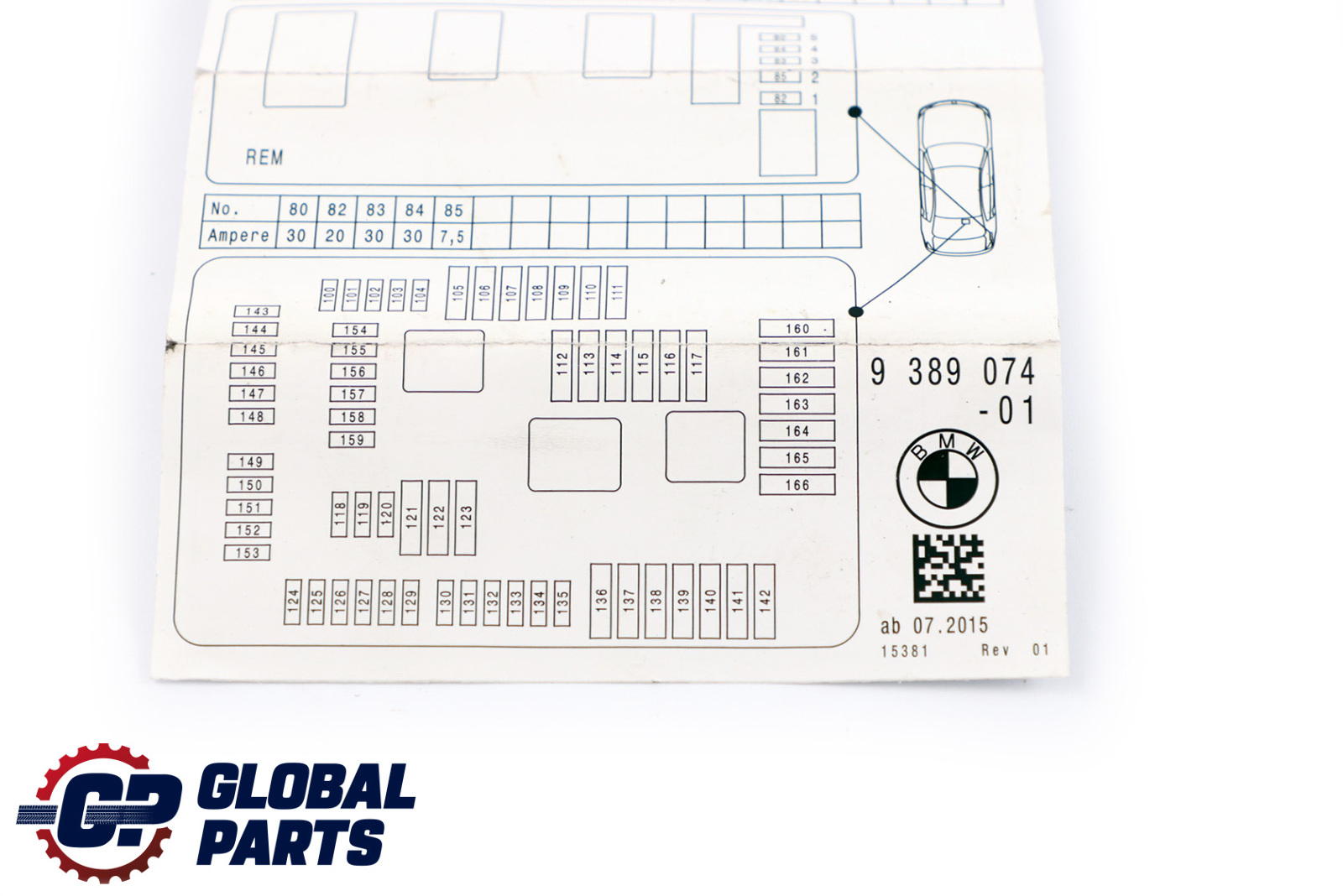 BMW 1 2 Series F20 F21 F30 Map Fuse Grouping 9389074