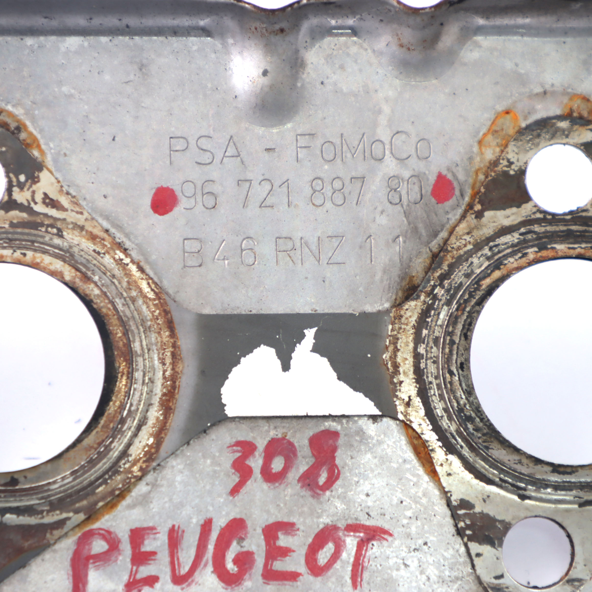 Peugeot 308 1.6 HDI Motor Auspuff krümmer Dichtung Hitze schild Panel 9672188780