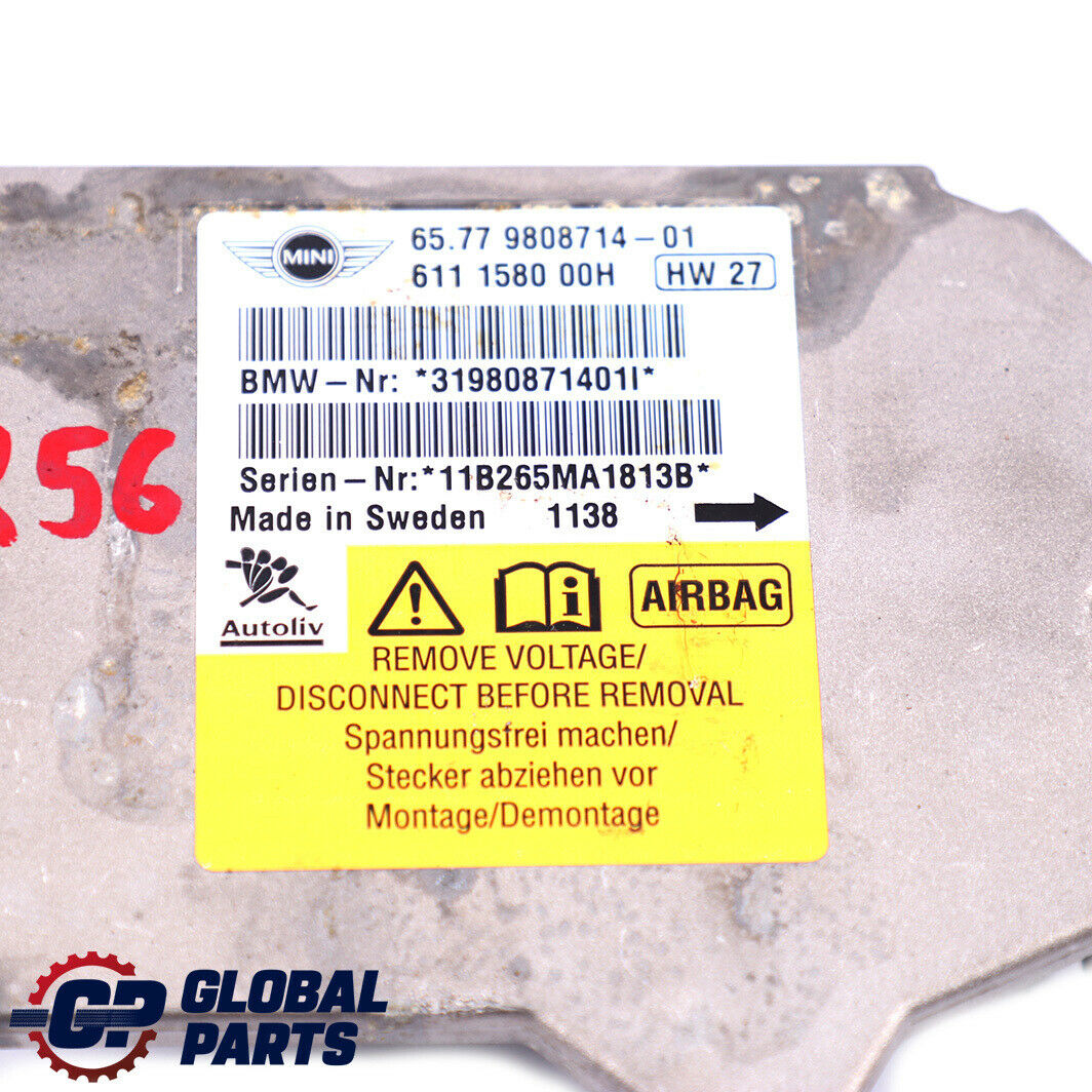 Mini Cooper One R56 R55 R58 R60 Airbag ECU Control Module Unit 9808714