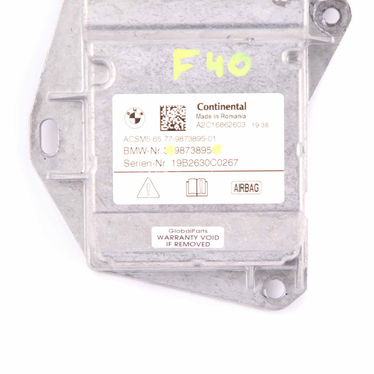 BMW F40 Sicherheitssteuergerät Air Module Bag ECU Continental 9873895