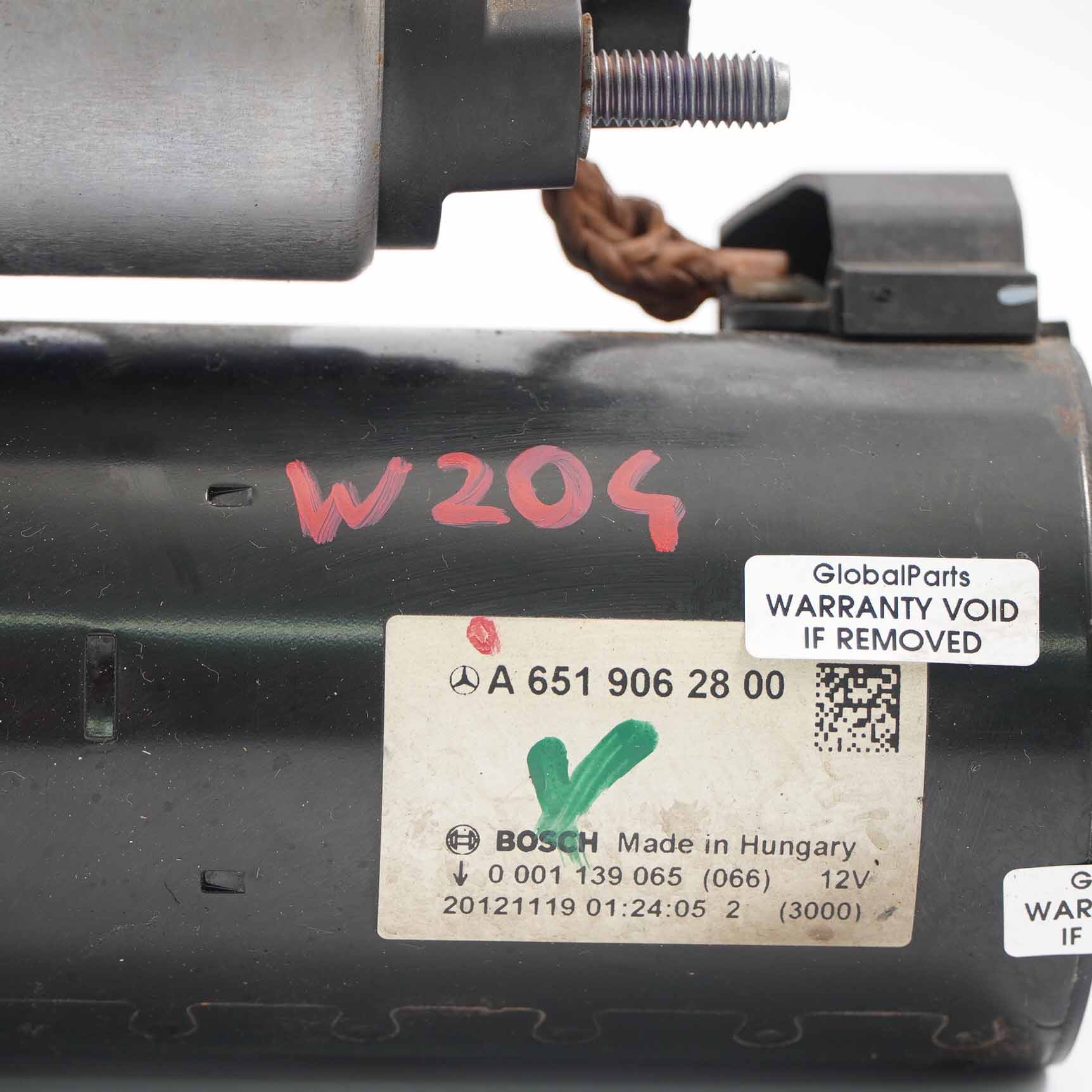 Mercedes W204 W212 Anlasser Diesel Motor OM651 A0001139065