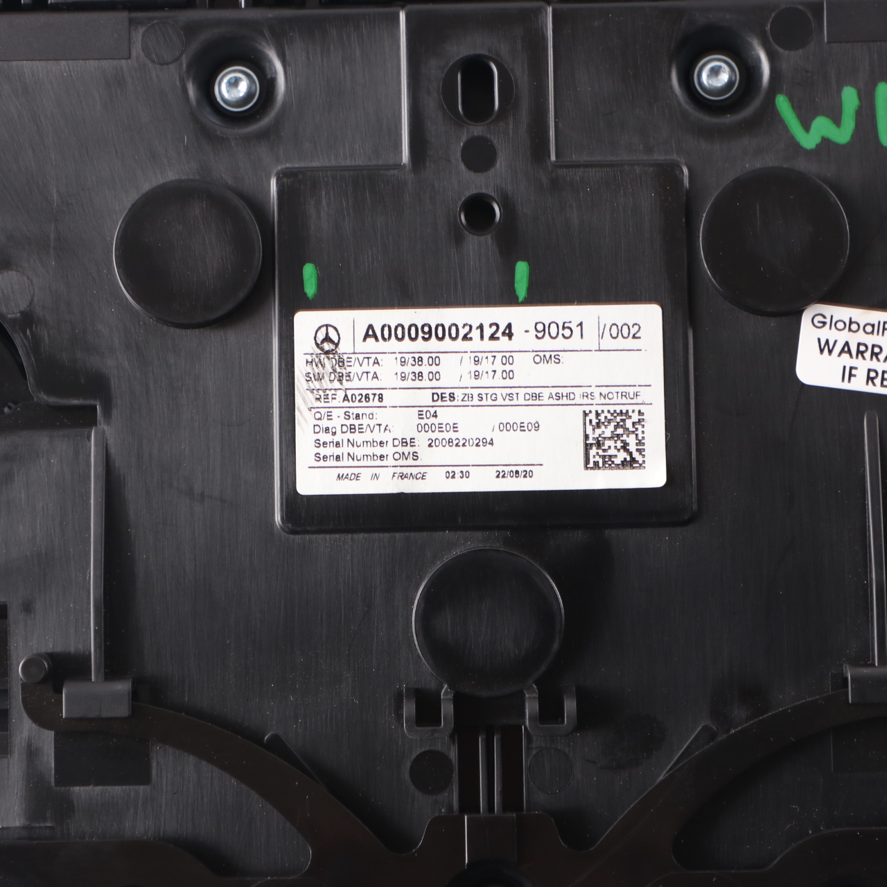 Mercedes W177 W247 Dachleuchte Innenleuchte Steuergerät Schwarz A0009002124