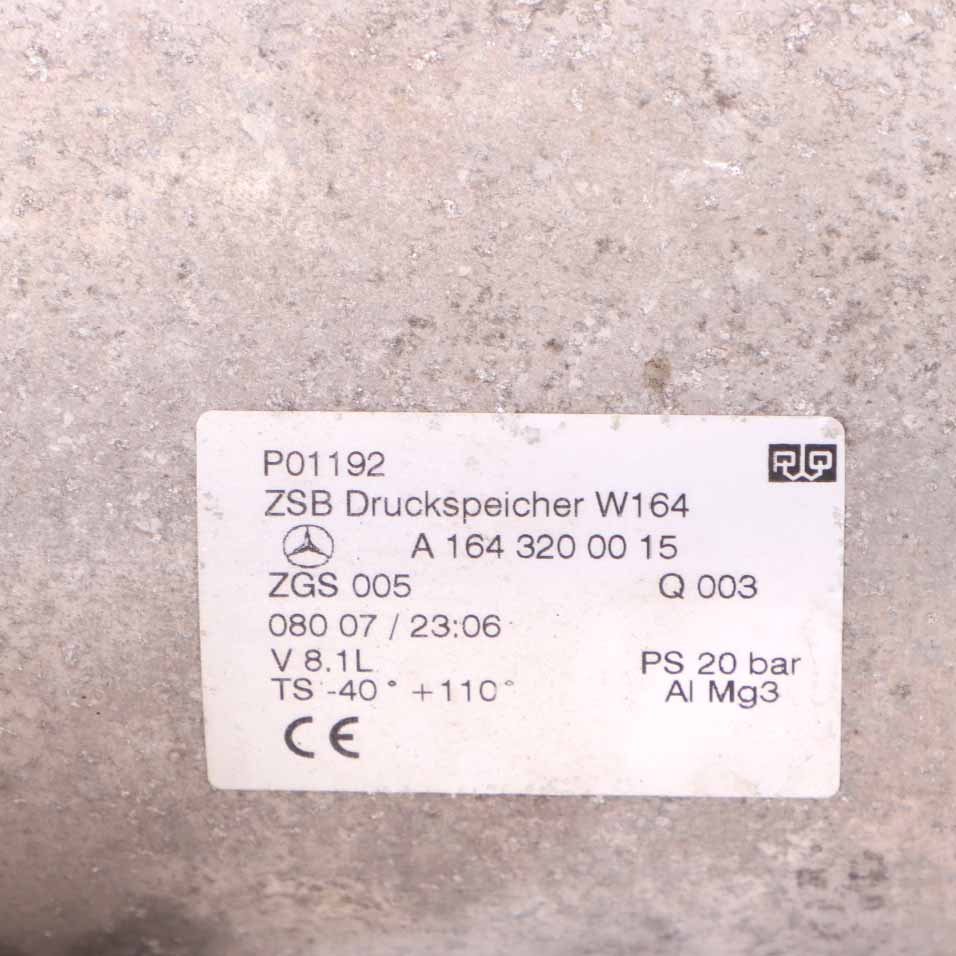 Mercedes ML W164 Air Suspension Pressure Reservoir Tank Accumulator A1643200015