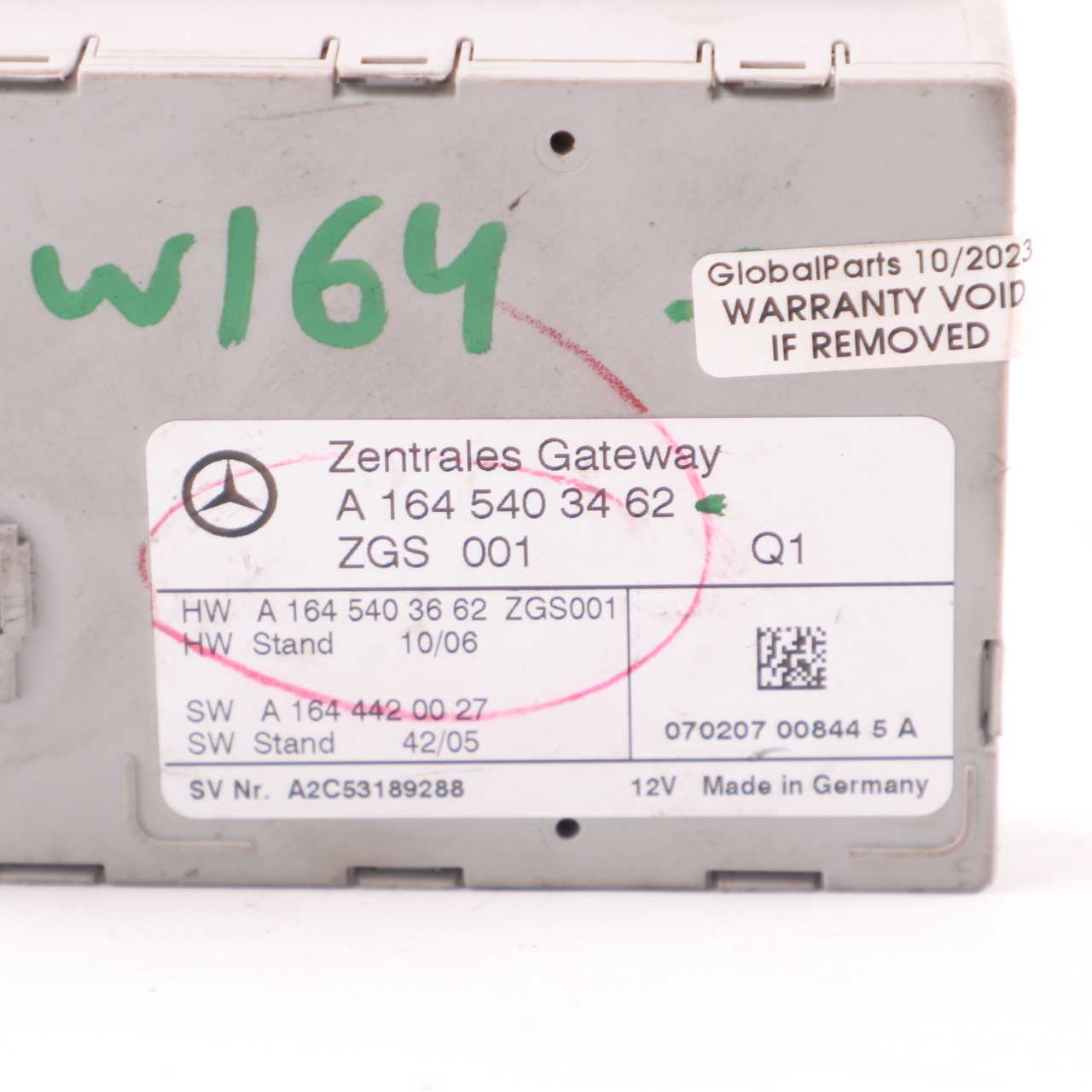 Mercedes W164 Gateway Steuergerät Gateway Modul ECU A1645403462